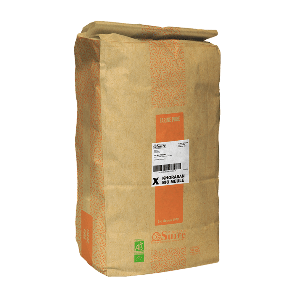 Farine de khorasan bio écrasée sur meules de pierre.